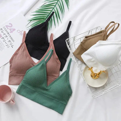 Sleek Seamless V Neck Crop Top Breathable Fitness Outfit