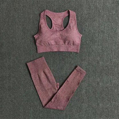 2/3/5PCS Seamless Women Yoga Set Workout Sportswear Gym Clothing Fitness Long Sleeve Crop Top High Waist Leggings Sports Suits