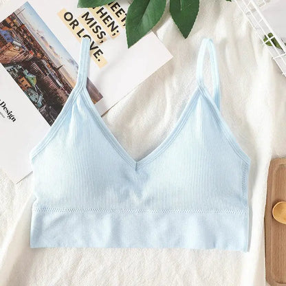 Sleek Seamless V Neck Crop Top Breathable Fitness Outfit