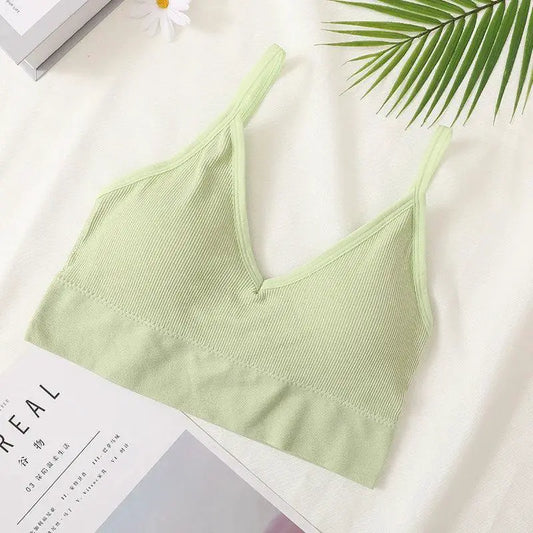 Sleek Seamless V Neck Crop Top Breathable Fitness Outfit