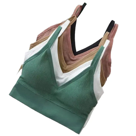 Sleek Seamless V Neck Crop Top Breathable Fitness Outfit