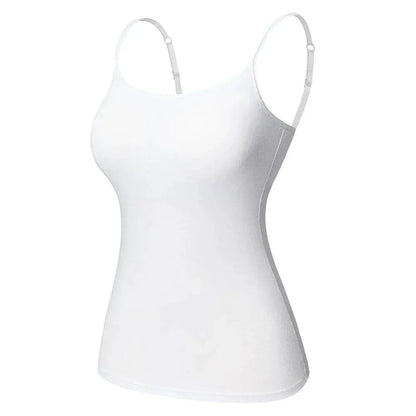 Adjustable Cotton Cami With Shelf Bra Womens Tank Top
