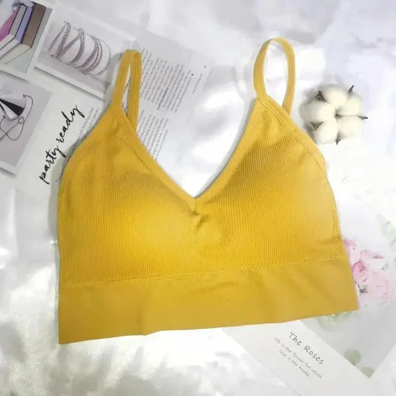 Sleek Seamless V Neck Crop Top Breathable Fitness Outfit