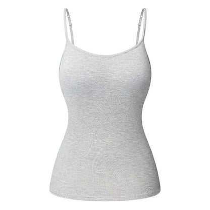 Adjustable Cotton Cami With Shelf Bra Womens Tank Top