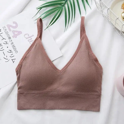 Sleek Seamless V Neck Crop Top Breathable Fitness Outfit