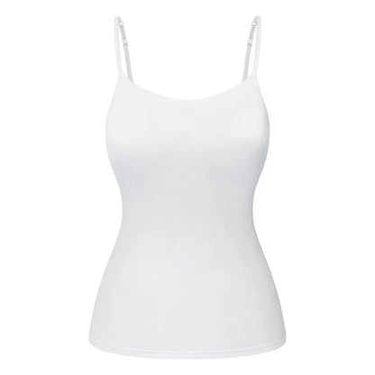 Adjustable Cotton Cami With Shelf Bra Womens Tank Top