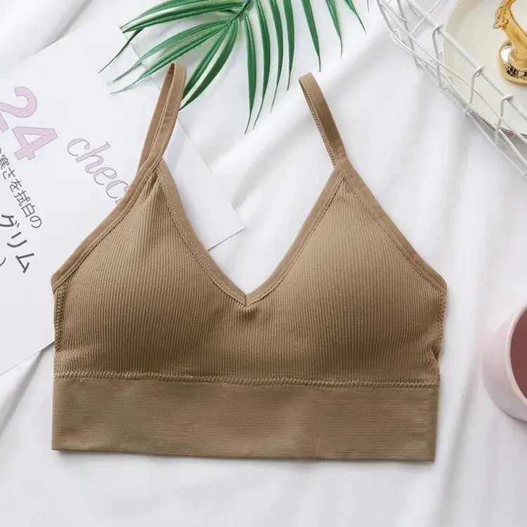 Sleek Seamless V Neck Crop Top Breathable Fitness Outfit