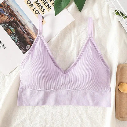 Sleek Seamless V Neck Crop Top Breathable Fitness Outfit