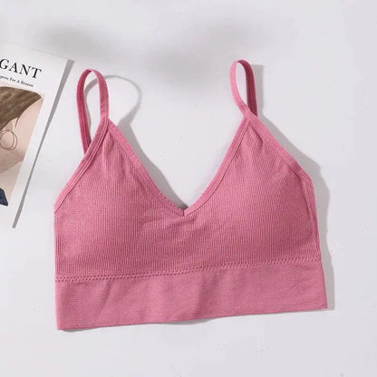 Sleek Seamless V Neck Crop Top Breathable Fitness Outfit
