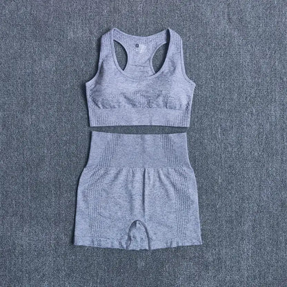 2/3/5PCS Seamless Women Yoga Set Workout Sportswear Gym Clothing Fitness Long Sleeve Crop Top High Waist Leggings Sports Suits