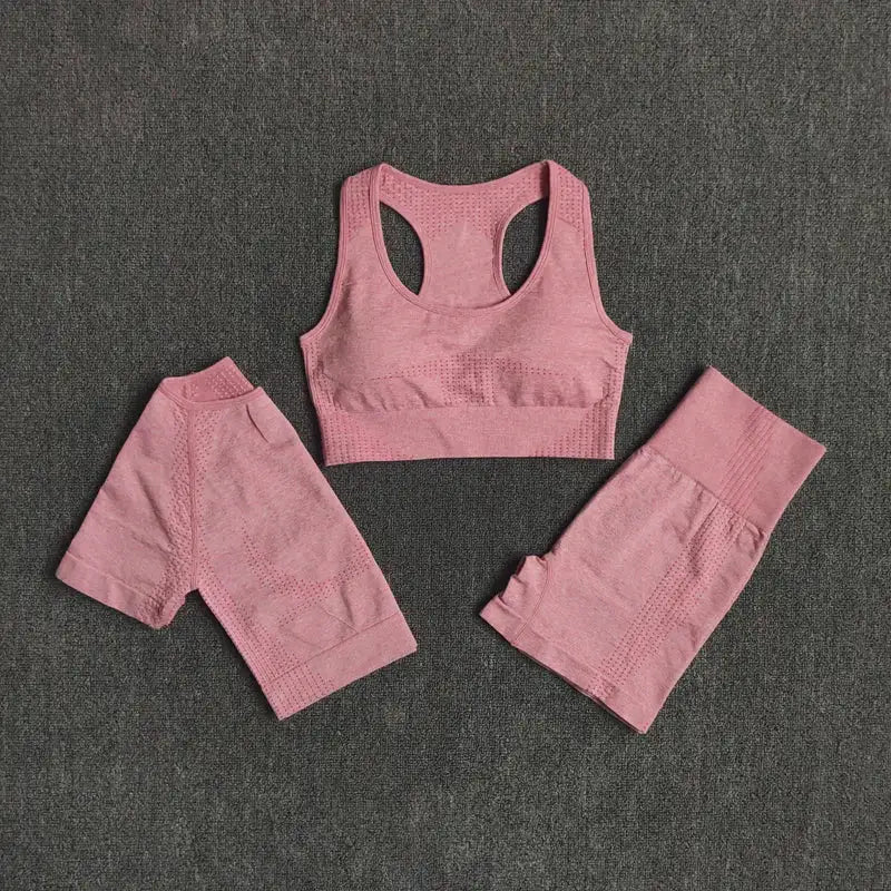 2/3/5PCS Seamless Women Yoga Set Workout Sportswear Gym Clothing Fitness Long Sleeve Crop Top High Waist Leggings Sports Suits