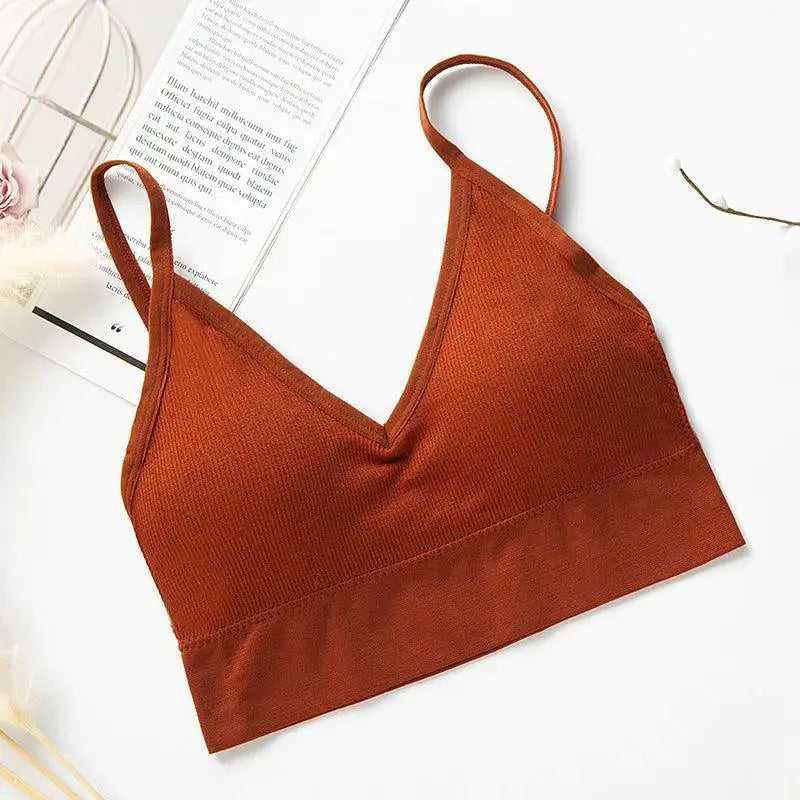 Sleek Seamless V Neck Crop Top Breathable Fitness Outfit