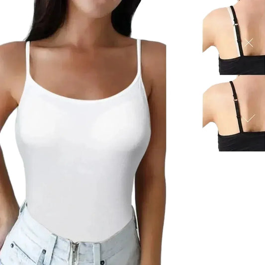 Adjustable Cotton Cami With Shelf Bra Womens Tank Top
