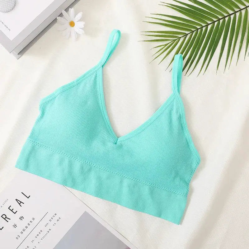 Sleek Seamless V Neck Crop Top Breathable Fitness Outfit