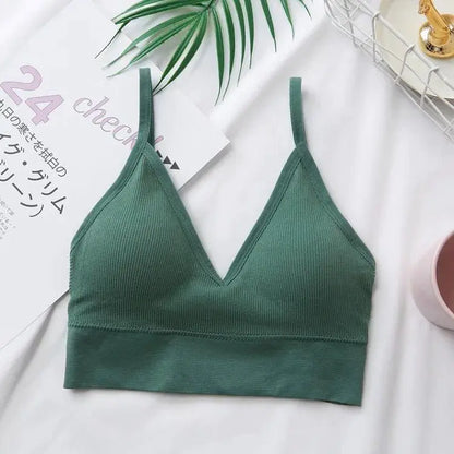 Sleek Seamless V Neck Crop Top Breathable Fitness Outfit