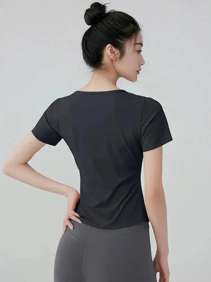 Stretchy Yoga T Shirt Fitness Top For Active Women