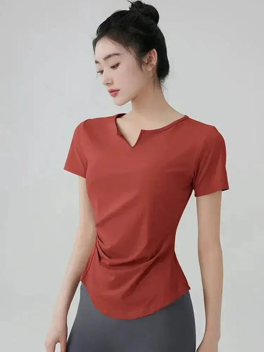 Stretchy Yoga T Shirt Fitness Top For Active Women