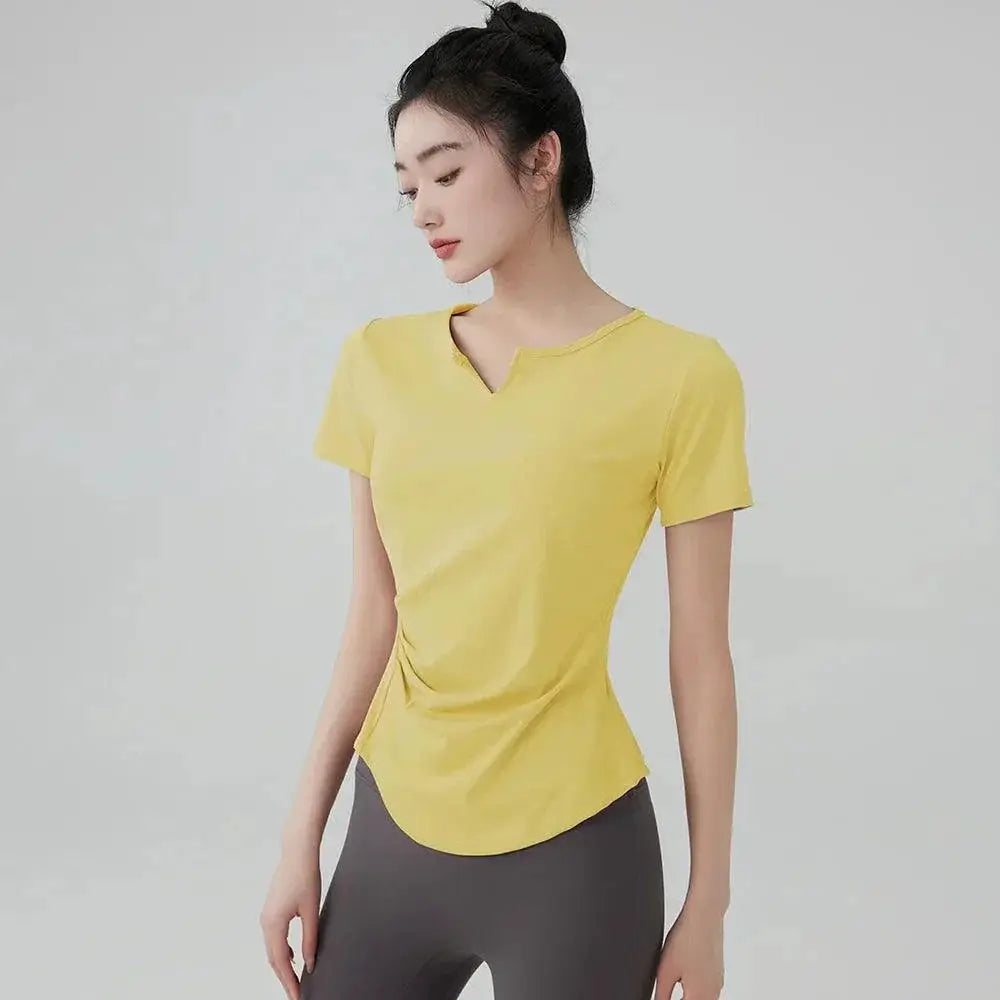 Stretchy Yoga T Shirt Fitness Top For Active Women