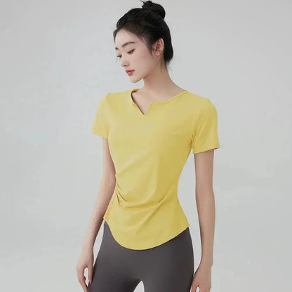 Stretchy Yoga T Shirt Fitness Top For Active Women