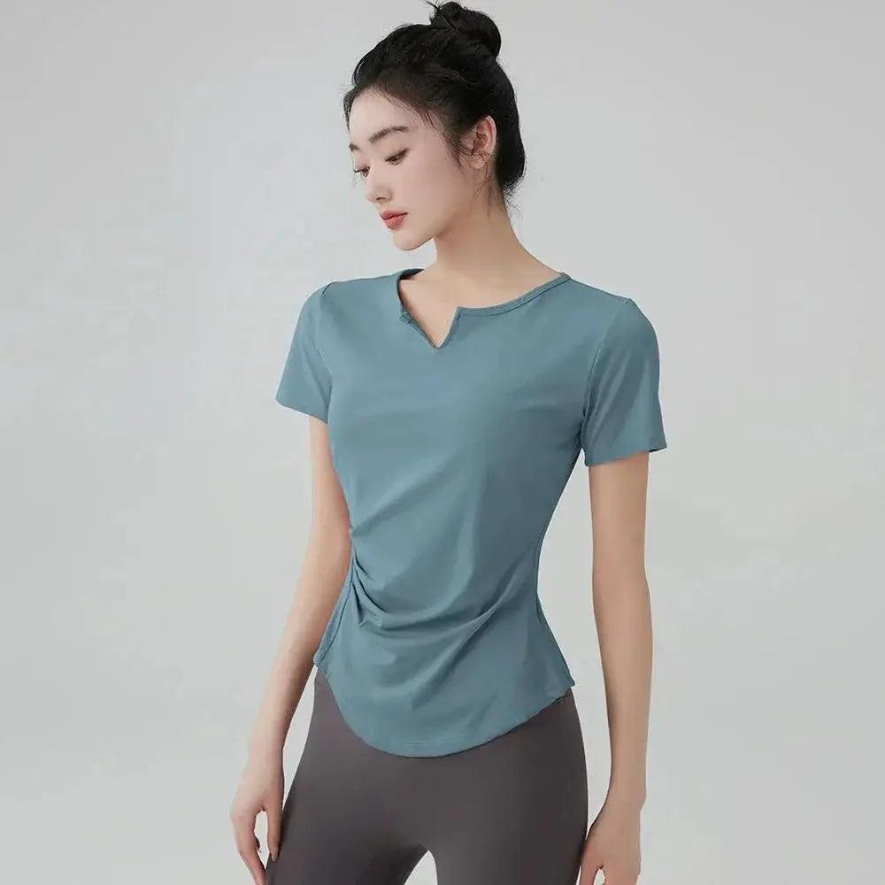 Stretchy Yoga T Shirt Fitness Top For Active Women