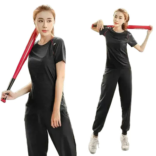 Plus Size Summer Fitness Outfit Stylish Sports Suit Set