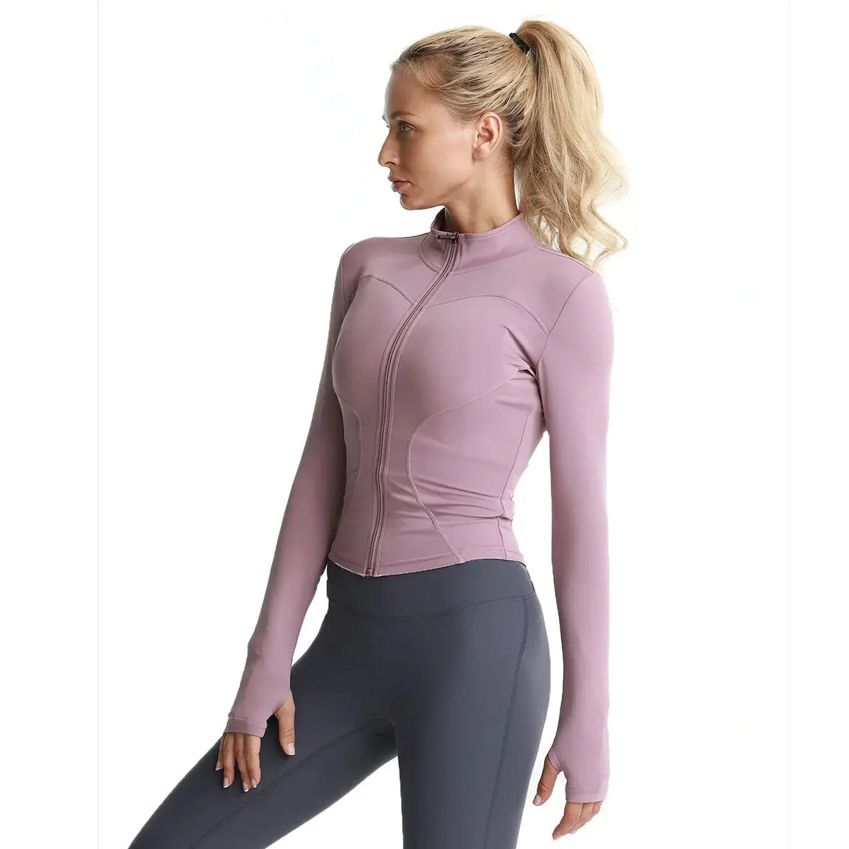 Slim Fit Women's Athletic Jacket With Long Sleeves