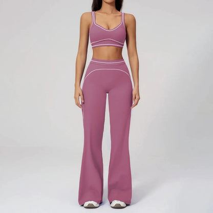 Fitness Suit 2PCS Yoga Set Women's Tracksuit Sports Outfits Gym Running Push Up Sportswear Legging Athletic Wear Workout Clothes