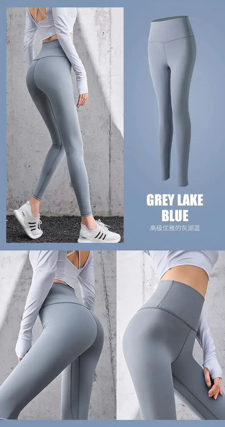Ribbed Yoga Leggings Women Seamless Tummy Control High Waist