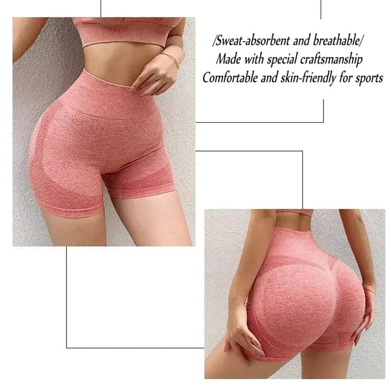 High Waist Women's Yoga Shorts Seamless Fitness Shorts