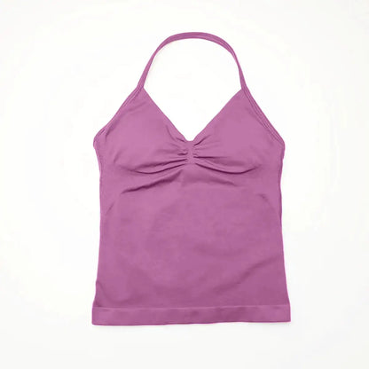 NCLAGEN Impact Longline Strappy Top Sports Yoga Vest Women's Fitness Tank Top Gym Beautiful Open Back Bra Running Workout Halter