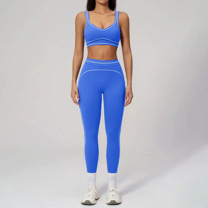 Fitness Suit 2PCS Yoga Set Women's Tracksuit Sports Outfits Gym Running Push Up Sportswear Legging Athletic Wear Workout Clothes