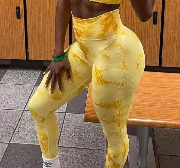 Tie-Dye Booty Lift Leggings High Waist Yoga Pants Fitness