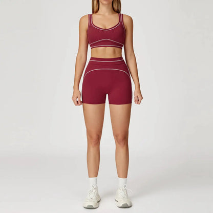 Fitness Suit 2PCS Yoga Set Women's Tracksuit Sports Outfits Gym Running Push Up Sportswear Legging Athletic Wear Workout Clothes