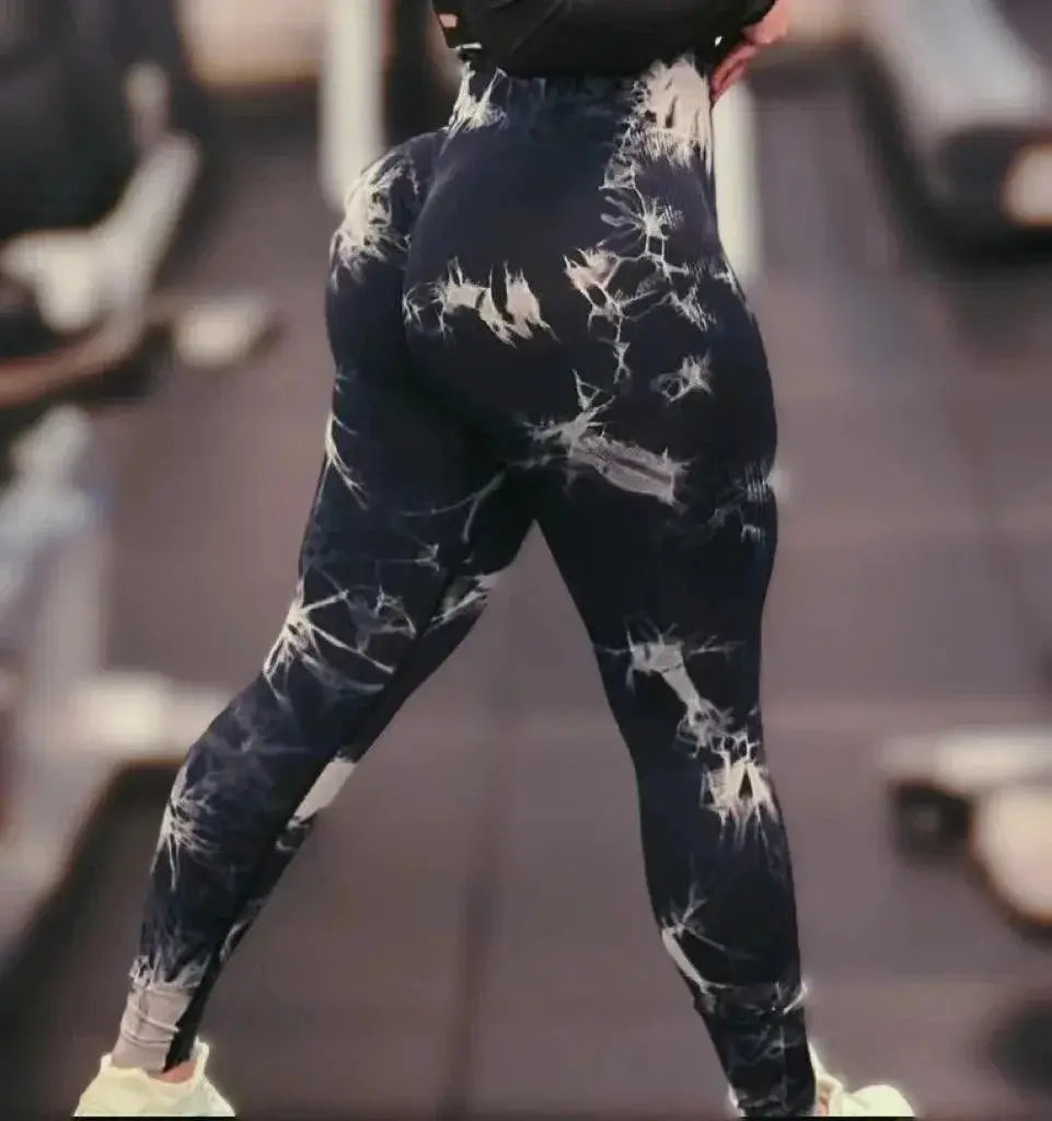 Tie-Dye Booty Lift Leggings High Waist Yoga Pants Fitness