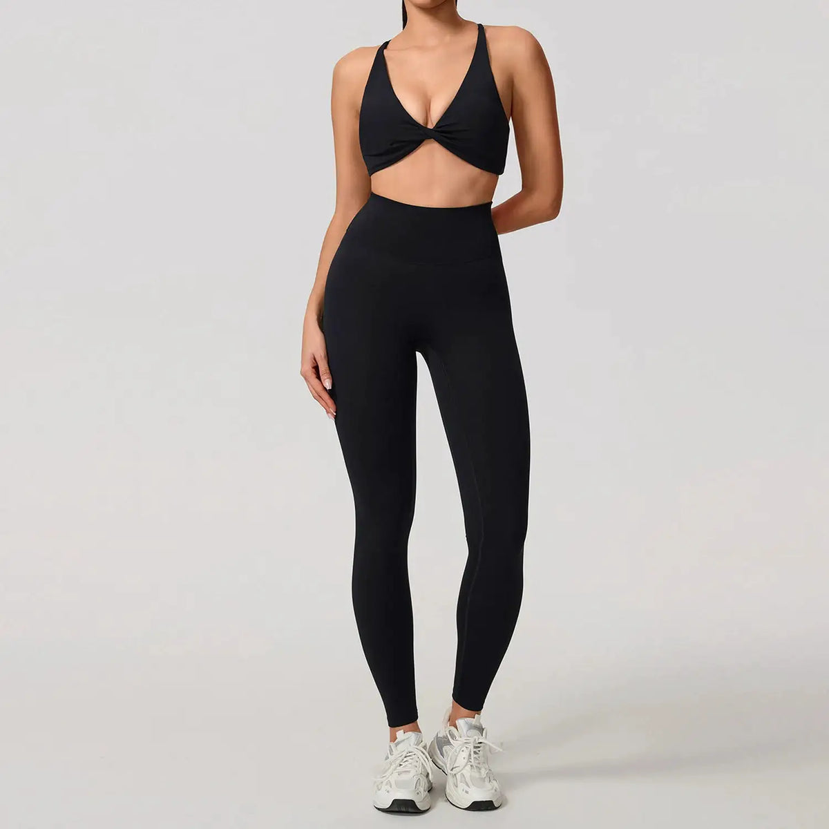 New Summer 2Pcs Women's Quick-Dry Sports Set V-Shaped Bra Female Sleeveless Yoga Outfit Gym Two-Piece Woman Sport Clothes