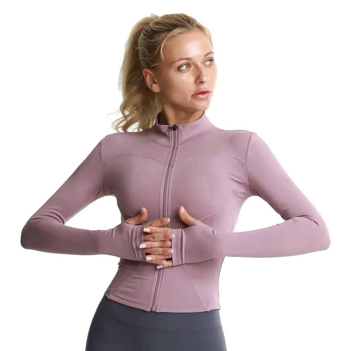 Slim Fit Women's Athletic Jacket With Long Sleeves
