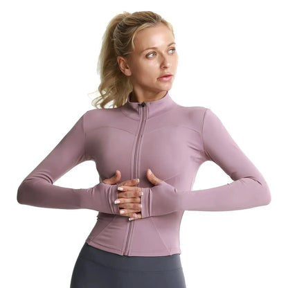 Slim Fit Women's Athletic Jacket With Long Sleeves