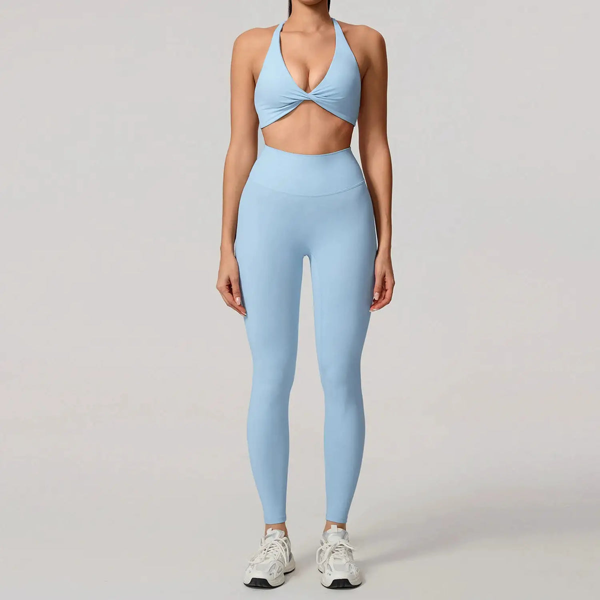 New Summer 2Pcs Women's Quick-Dry Sports Set V-Shaped Bra Female Sleeveless Yoga Outfit Gym Two-Piece Woman Sport Clothes