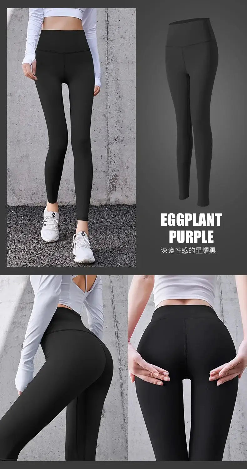 Ribbed Yoga Leggings Women Seamless Tummy Control High Waist