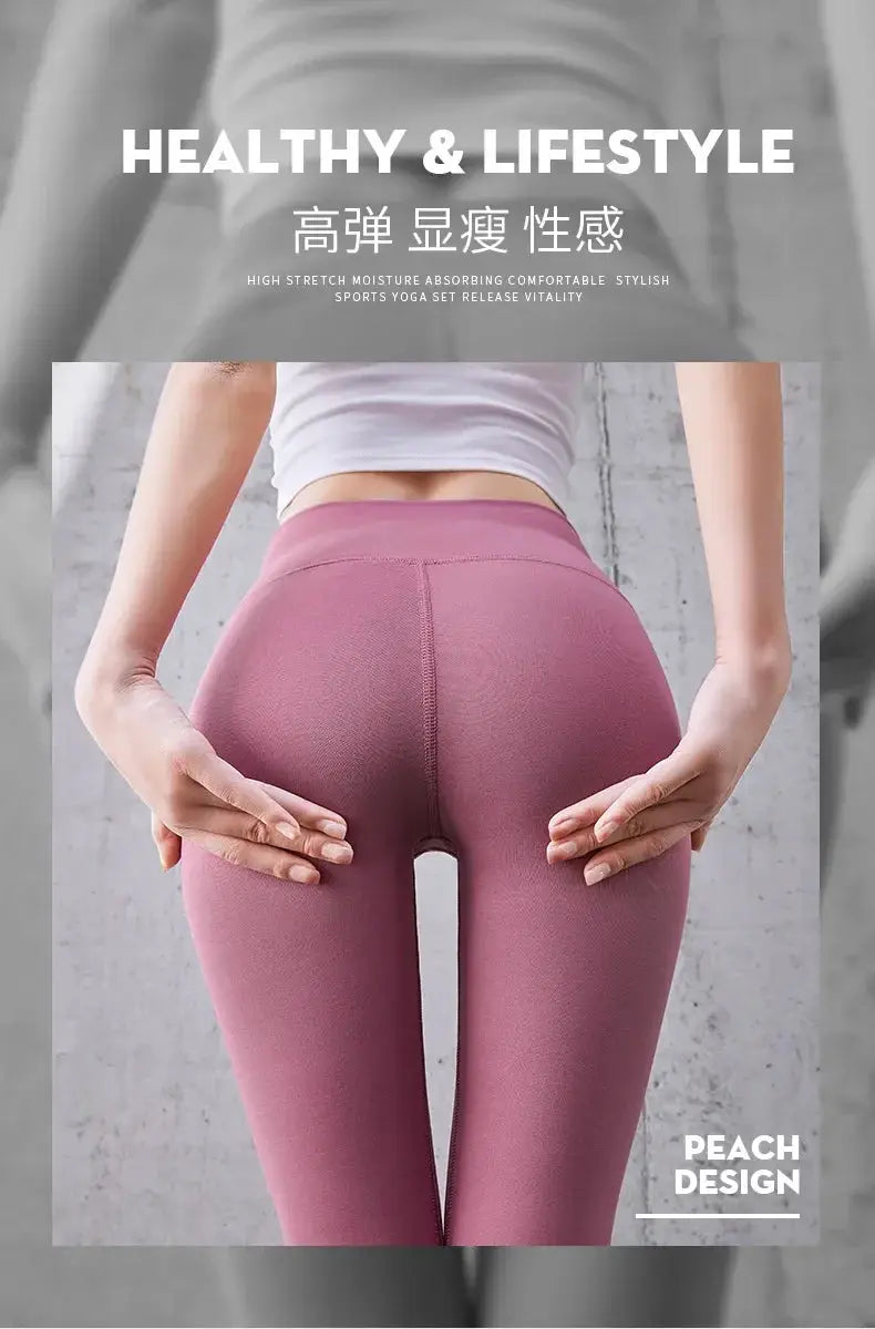 Ribbed Yoga Leggings Women Seamless Tummy Control High Waist