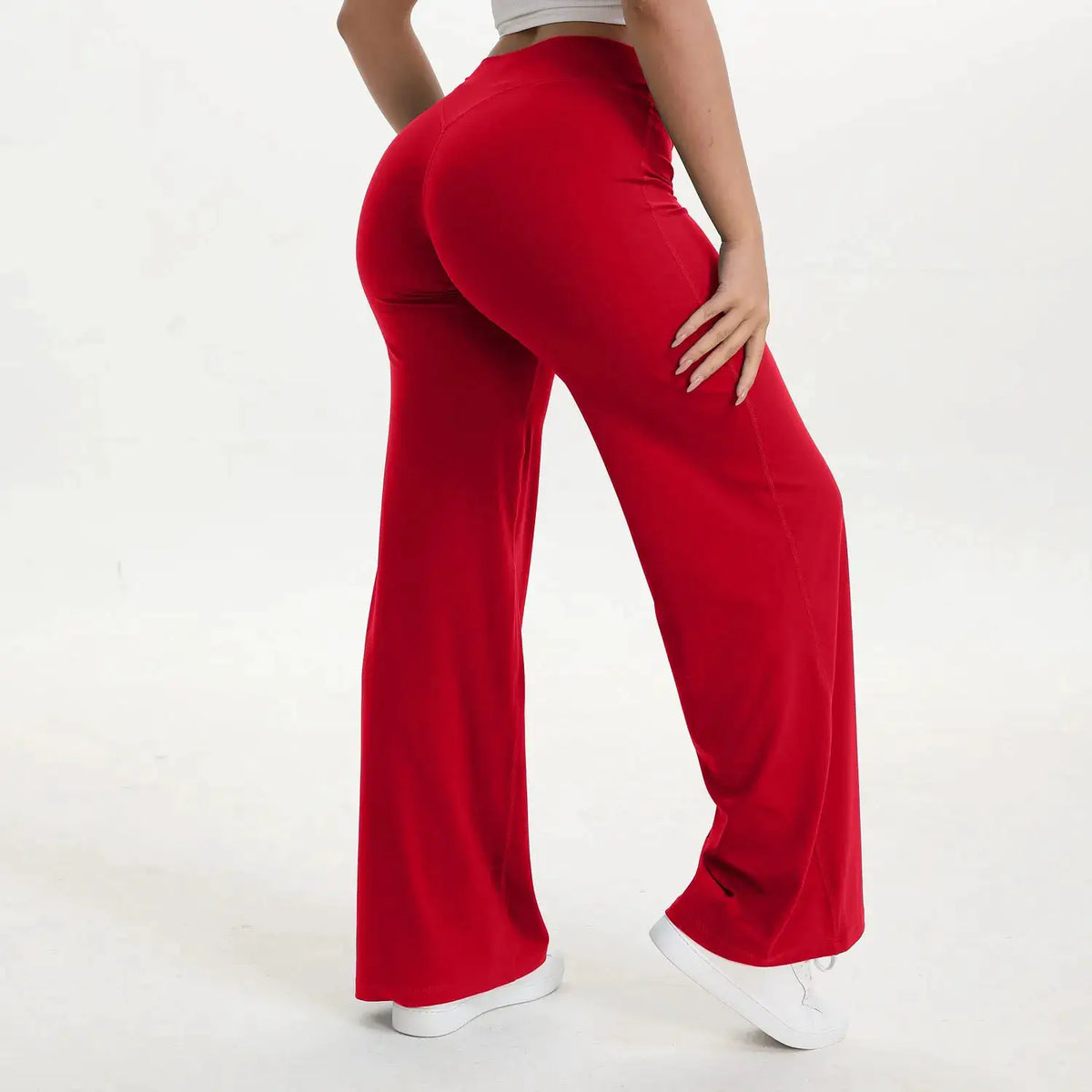 NCLAGEN SoftMotion Straight Leg Bottoms Women's Mid-Waist Yoga Pants GYM Leggings Naked Feel Pilates Running Sports Trousers