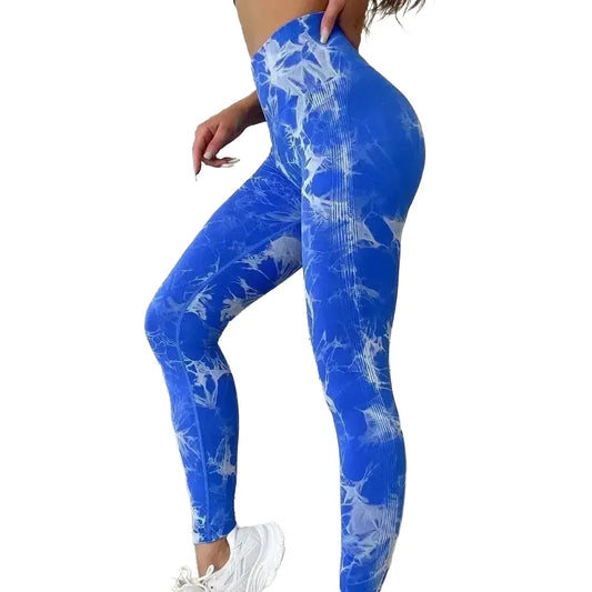 Yoga Leggings Sculpting Tummy Control Butt Lift Tie Dye Bleach
