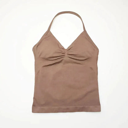 NCLAGEN Impact Longline Strappy Top Sports Yoga Vest Women's Fitness Tank Top Gym Beautiful Open Back Bra Running Workout Halter