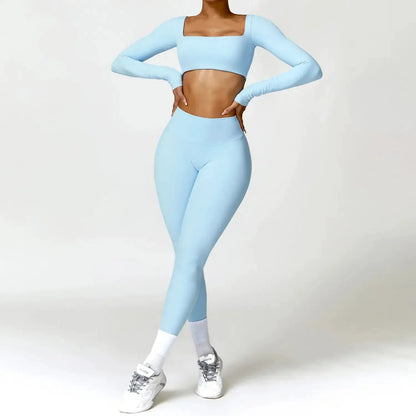 Women Yoga Sports Set Quick Dry 2 Piece Gym Outfit