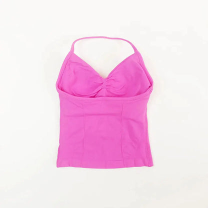 NCLAGEN Impact Longline Strappy Top Sports Yoga Vest Women's Fitness Tank Top Gym Beautiful Open Back Bra Running Workout Halter