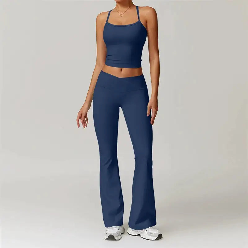 2 Piece Yoga Clothes Women's Tracksuit Athletic Wear Pilates Fitness Suit Gym Workout Sets Push Up Sports Bra Leggings Suit