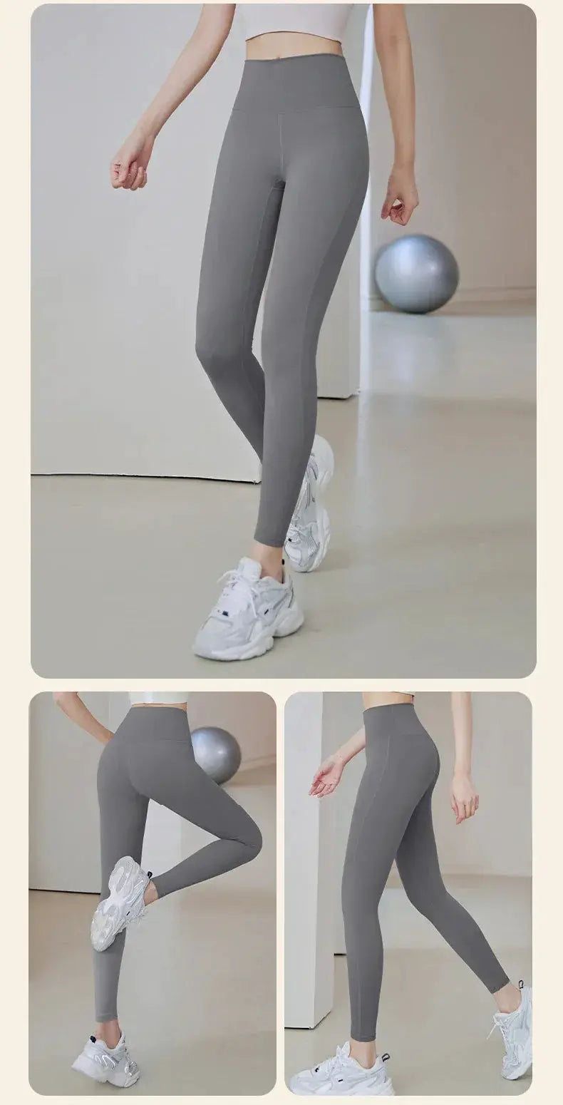 Ribbed Yoga Leggings Women Seamless Tummy Control High Waist