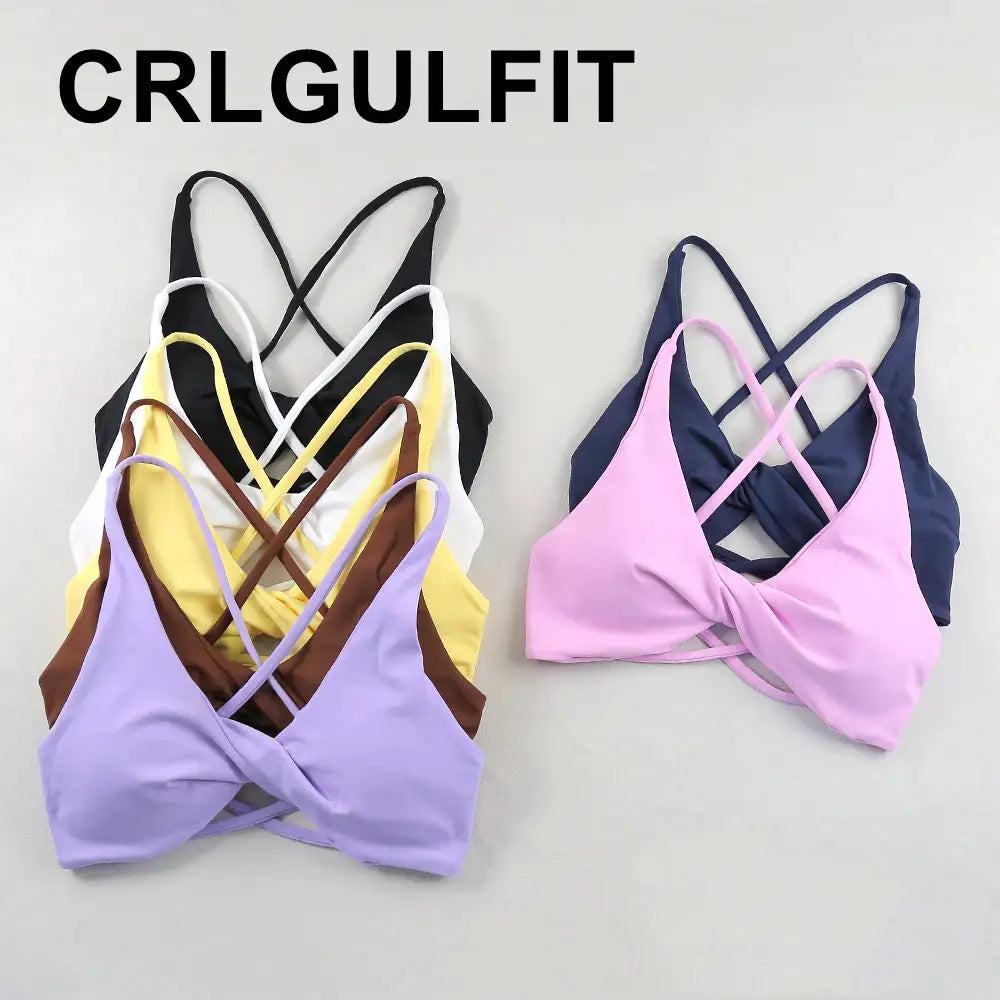 Sexy Slim Shoulder Straps Somfortable High Stretch Sports Underwear Gym Workout Breathable Detachable Yoga Bra