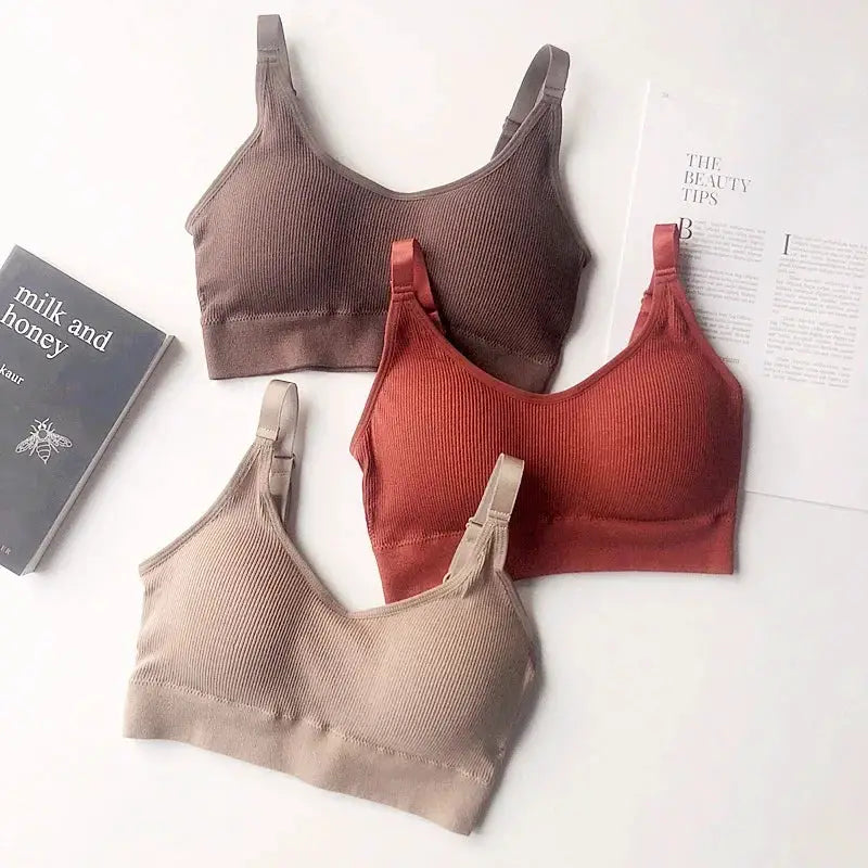 Sexy Women Gather No Steel Ring Lingerie Bra Top Underwear