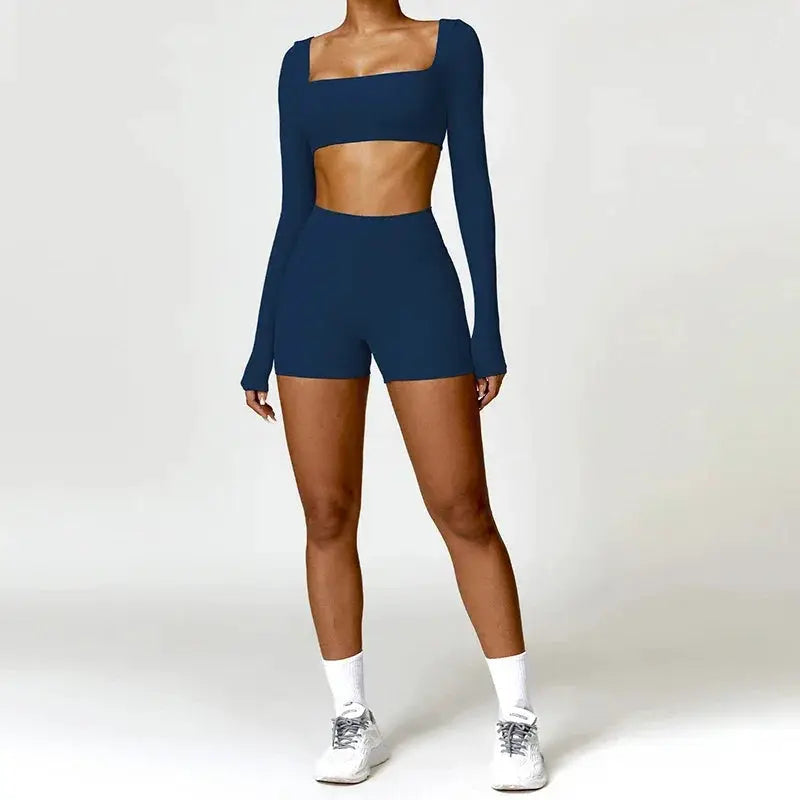 Women Yoga Sports Set Quick Dry 2 Piece Gym Outfit
